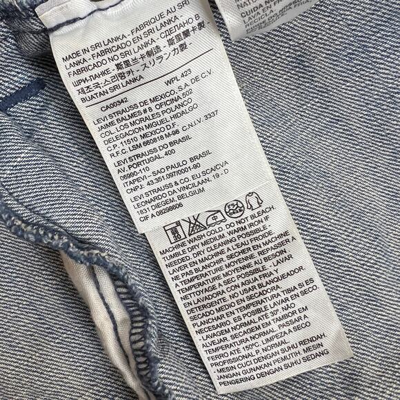 Levi’s OOAK Hand Painted Trucker Jean Jacket Womens Medium Denim Cherry Bomb - Picture 11 of 13